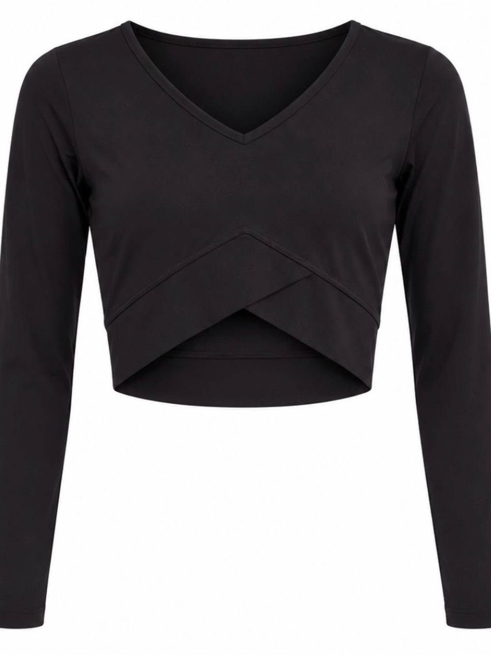 Gymshark Black Long Sleeve Cropped Active Top Size S